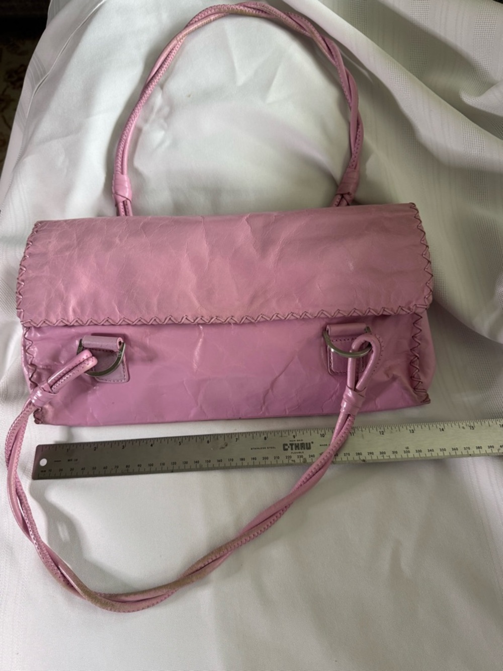 Sigrid Olsen Pink Leather Shoulder Bag with Flap